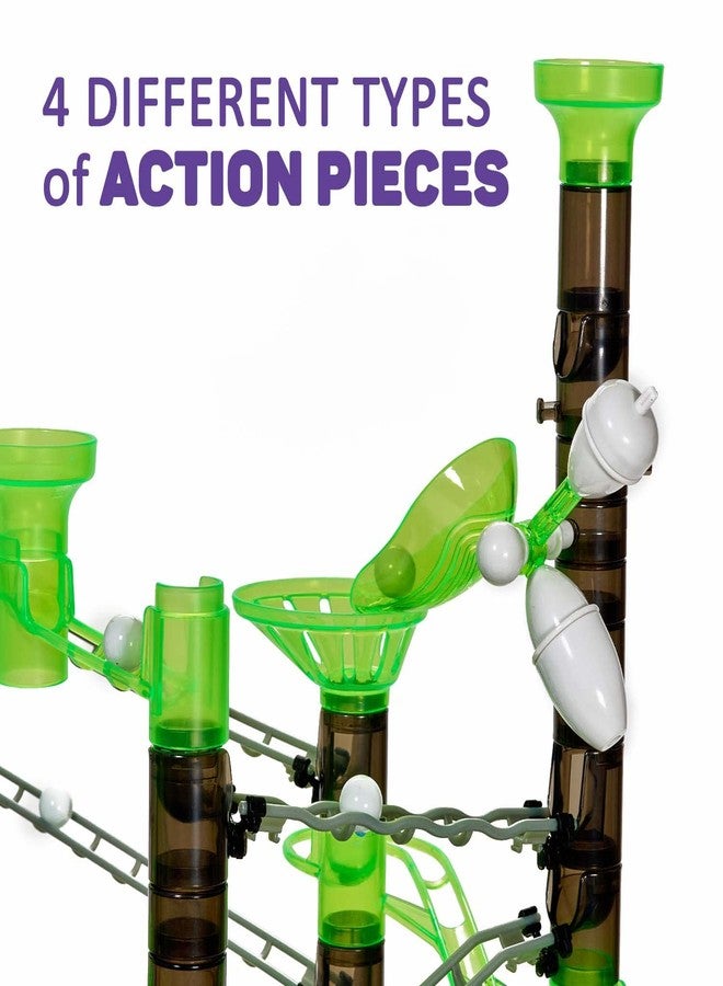 Marble Genius Marble Rails Starter Set, 200 Piece Marble Run for Kids 8+ (30 Marbles, 30 Rail Pieces, 12 Base Pieces & More), STEM, Full-Color Instructions, Great for Kids & Teens - Image 3